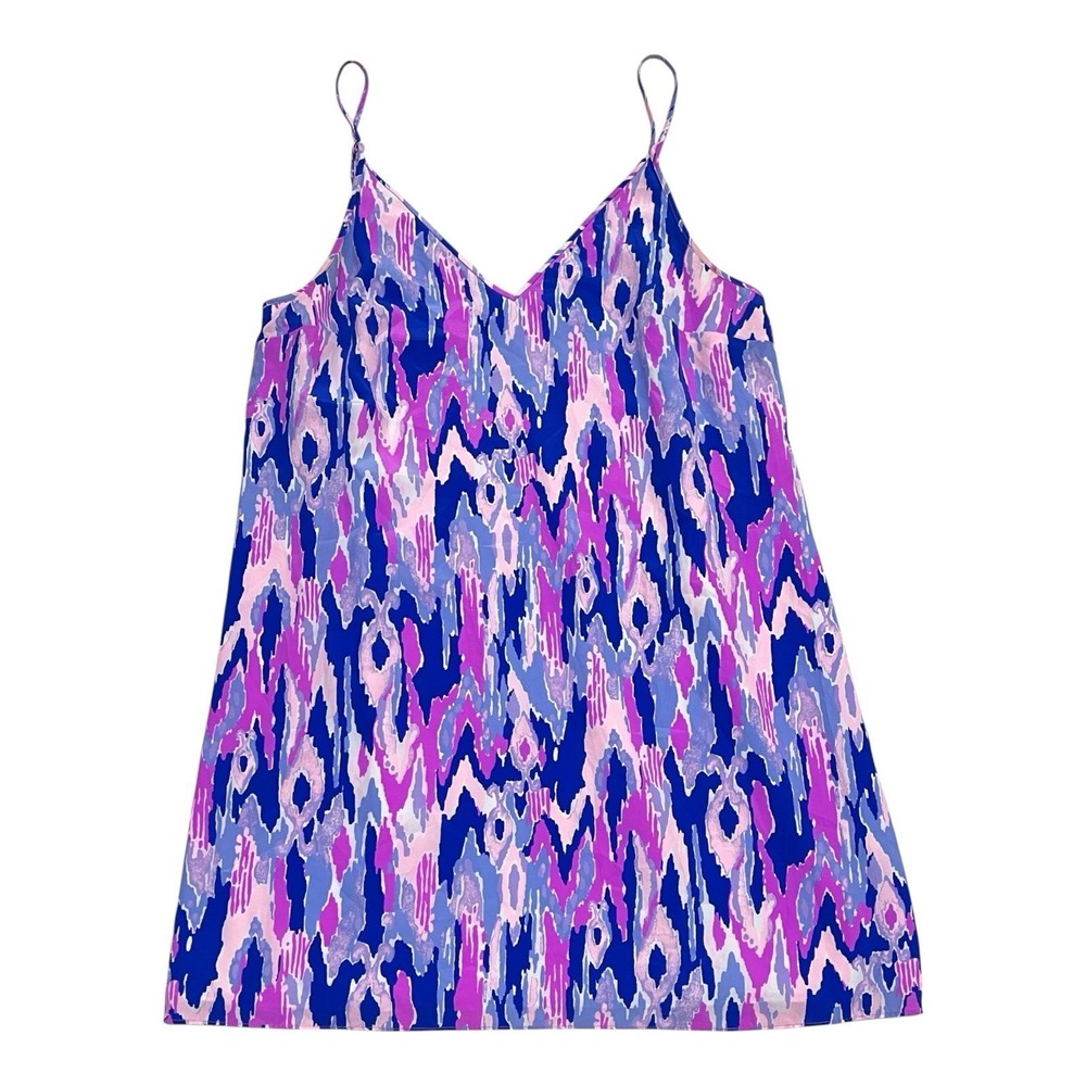 LILLY PULITZER Lela Silk Dress Summer Tank Dress Purple Amethyst Women's Large